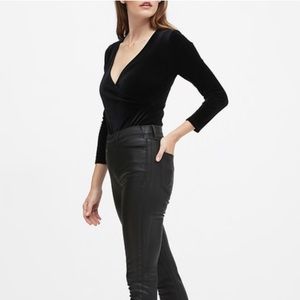 NWOT Banana Republic Velvet Wrap Thong Bodysuit Size Medium